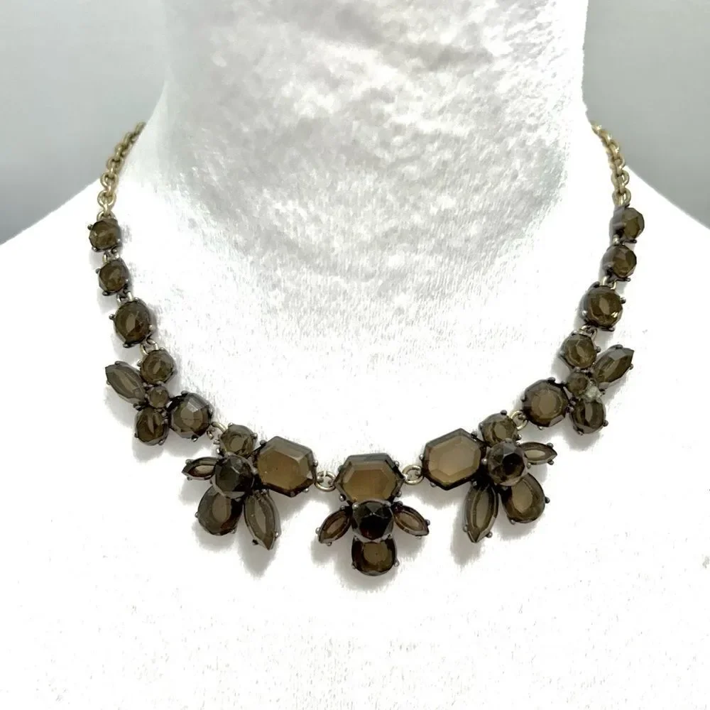 J.Crew Smokey Brown/Grey Statement Necklace